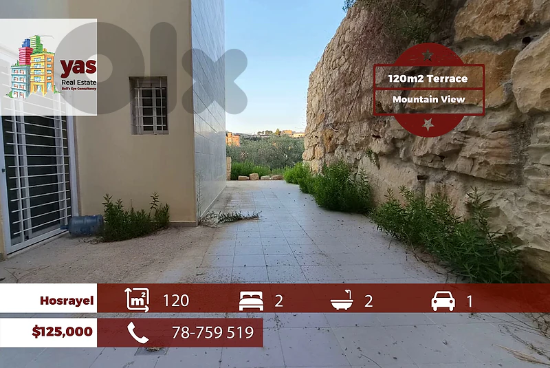 Hosrayel/Jbeil 120m2 | 120m2 Terrace | Mountain View | Modern | MCH