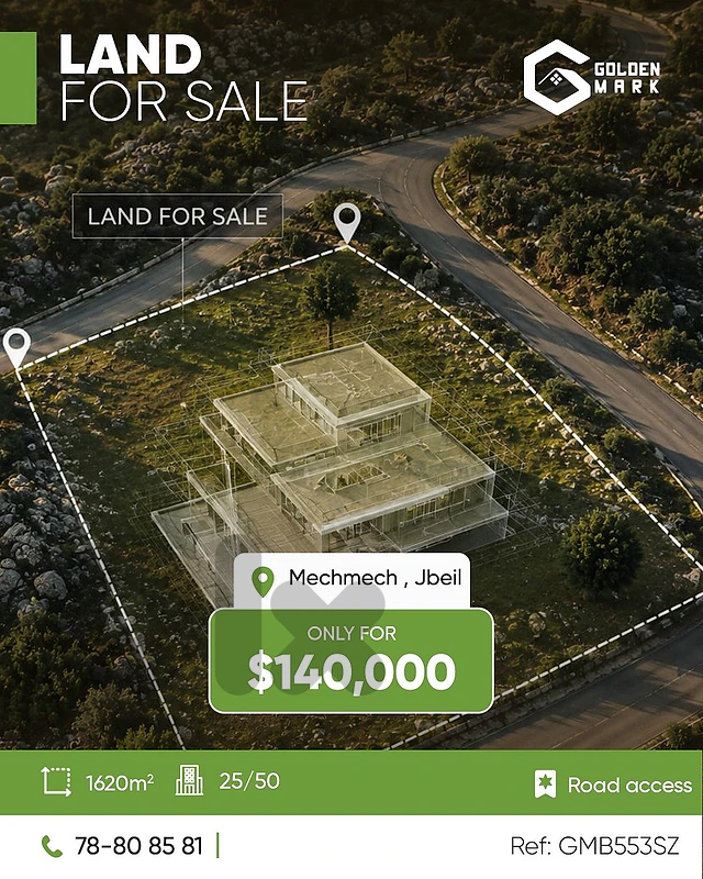 GMB553SZ -  Land For Sale In Mechmech  - أرض للبيع في مشمش