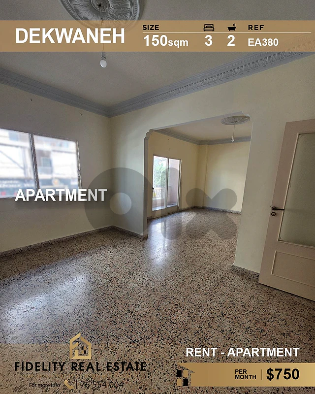 Apartment for rent in Dekwaneh EA380 شقة للإيجار في الدكوانة