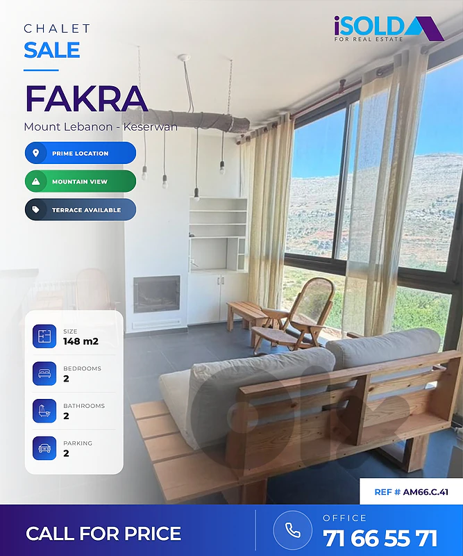 Chalet + Terrace for sale in faqra - شاليه للبيع في فقرا