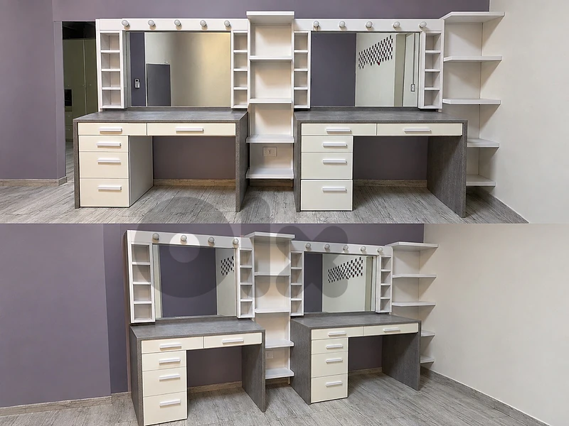 2 vanity + desks