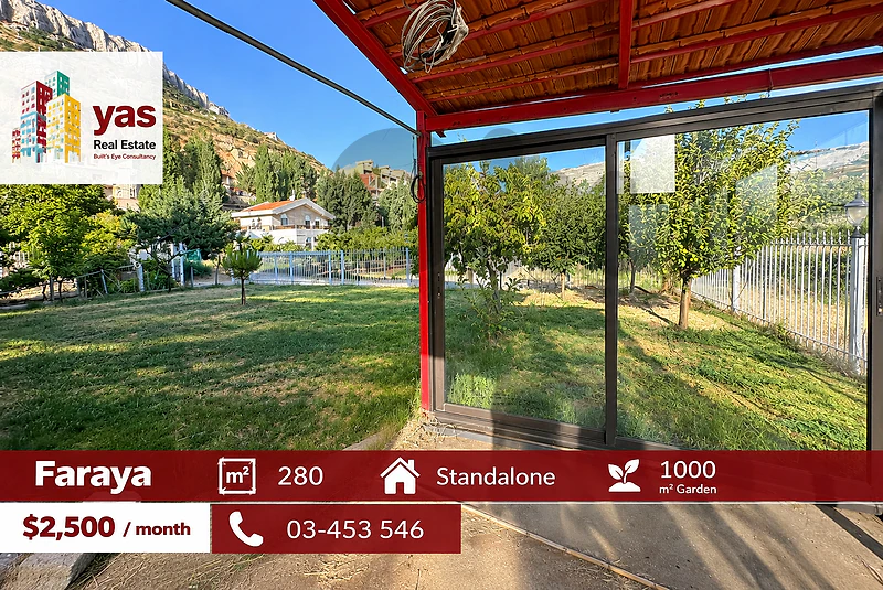 Faraya 280m2 | 1000m2 Garden | Villa Standalone | View | Rent | DA