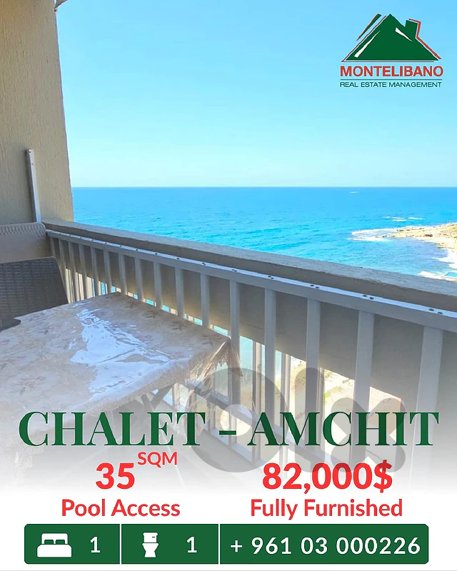 35 sqm Chalet For Sale in Amchit عمشيت with Pool Access