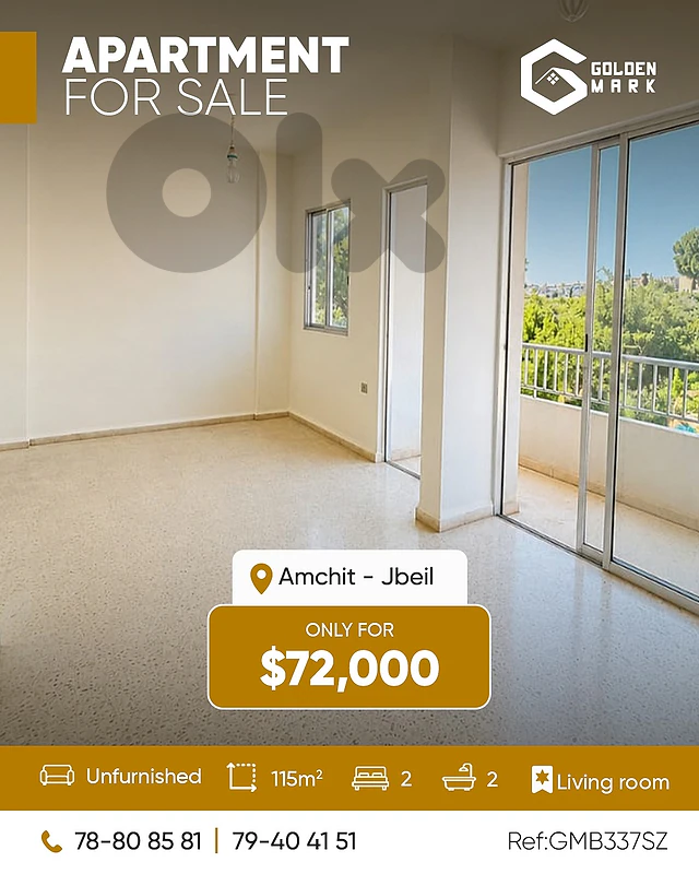 GMB337SZ - Apartment For Sale In Amchit - شقة للبيع في عمشيت GMB337SZ - Apartment For Sale In Amchit - شقة للبيع في عمشيت