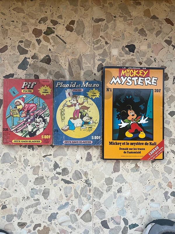 3 BD Vintage Collection : Pif Poche, Placid & Muzo, Mickey Mystère N°1