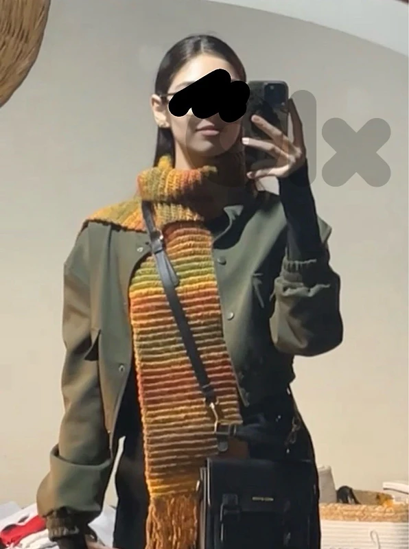 Cozy Autumn Gradient Knit Scarf