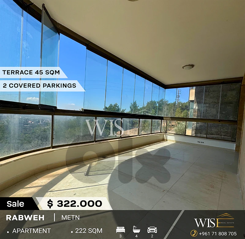 🏠 Stunning 222 SQM Apartment for SALE in Rabweh!