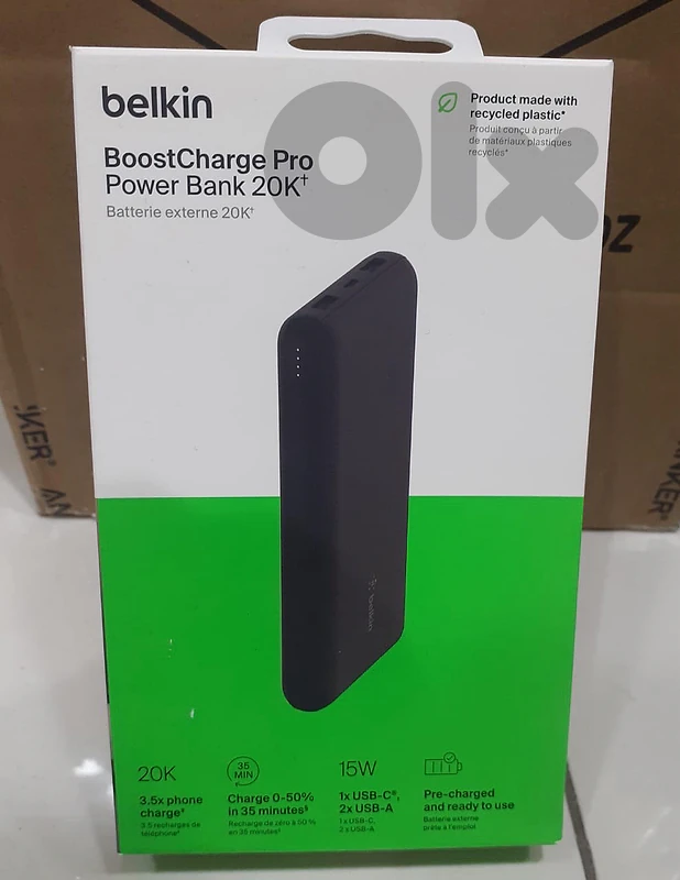 Belkin boostcharge pro power bank 20k 15w black