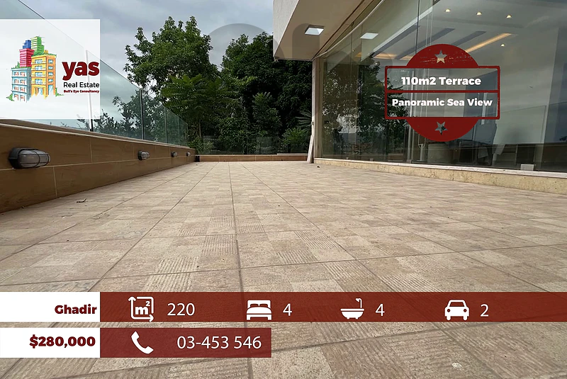 Ghadir 220m2 | 110m2 Terrace | Panoramic Sea View | EH/DA