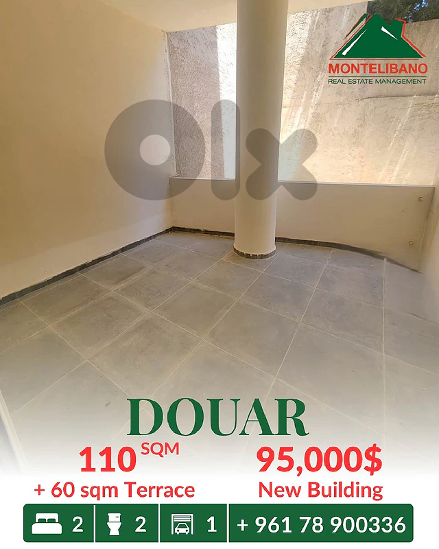 110sqm Apartment in New Building For Sale in Douar with 60 sqm Terrace