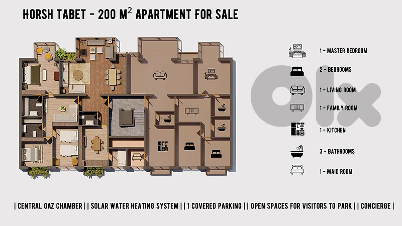 Investment Opportunity | 191m² Furnished Apartment in Horsh Tabet Investment Opportunity | 191m² Furnished Apartment in Horsh Tabet