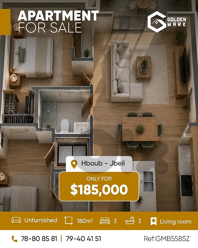 GMB558SZ - Apartment For Sale in Hboub  - شقة للبيع في حبوب