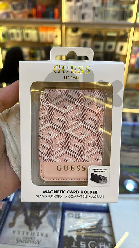 Guess Magnetic Card Holder pink