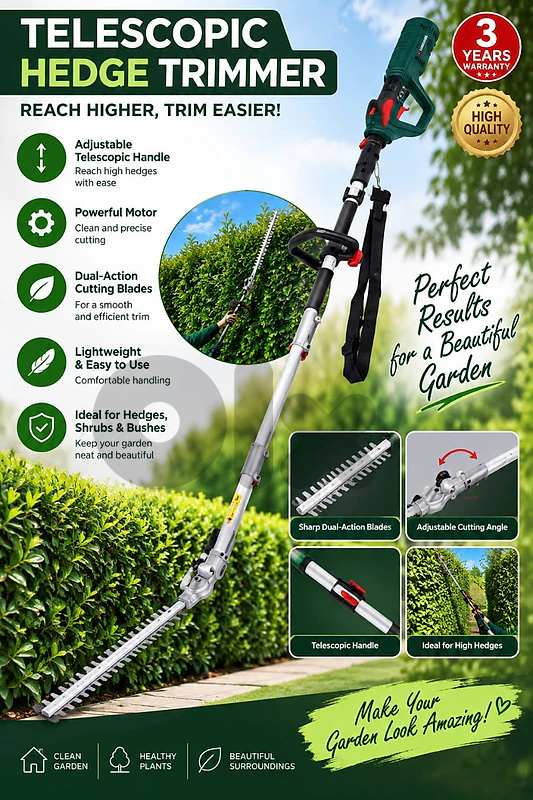 telescopic hedge trimmer