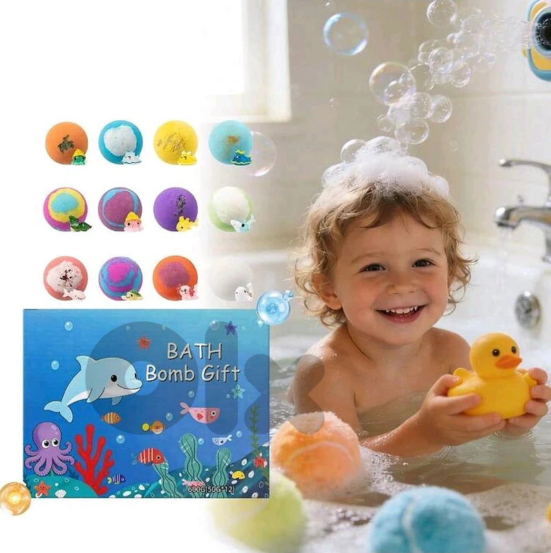 Kids' Surprise Marine Animal Bath Bomb Gift Set - 12 Pieces