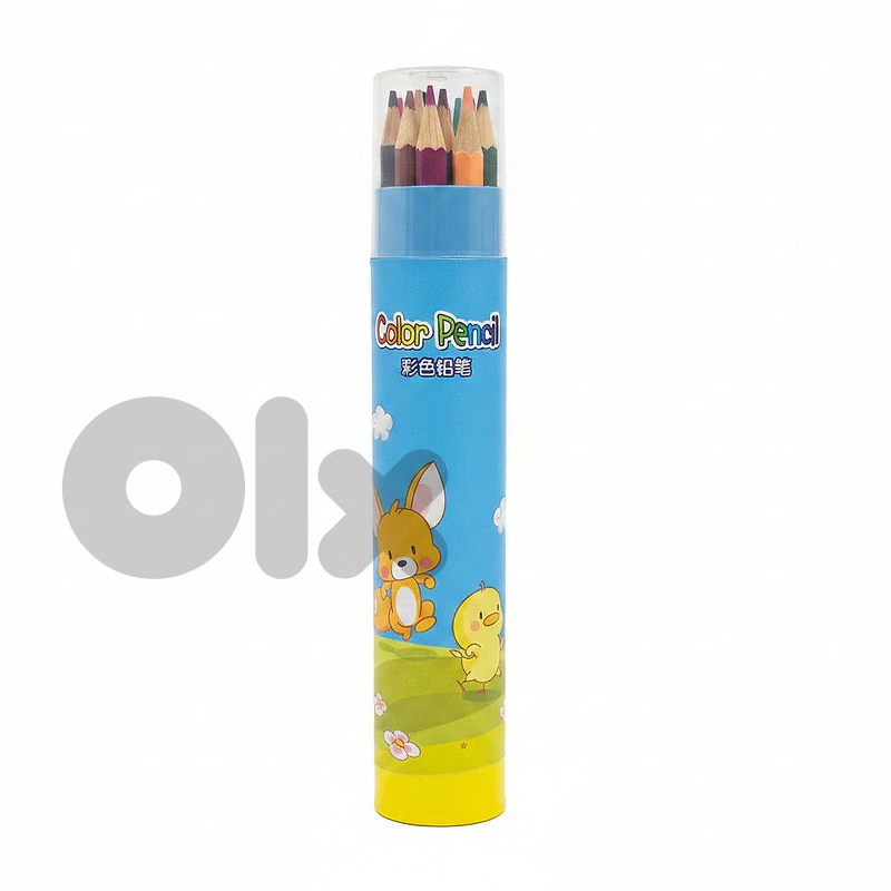 Cartoon Animal 12-Color Pencil Set in Cylindrical Case