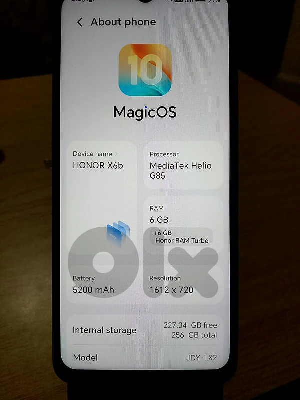 honor x6b 256gb 12 gram