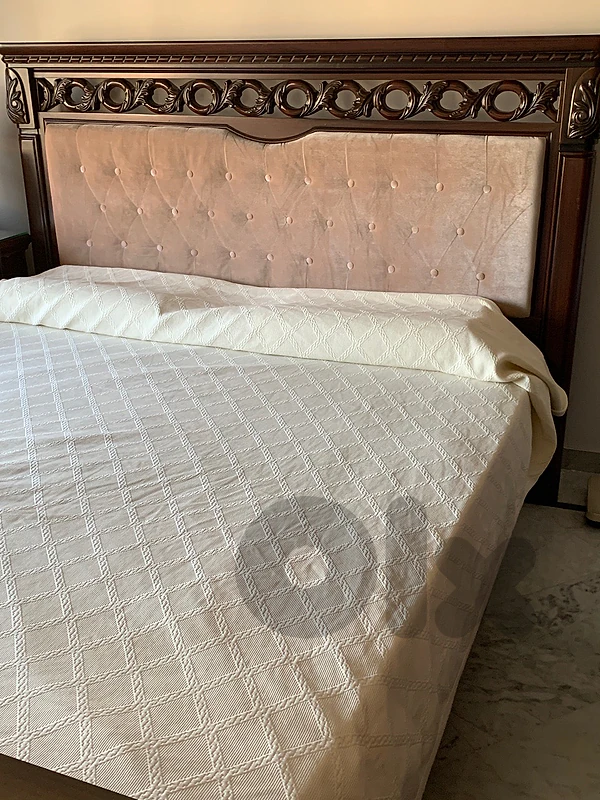 Luxury Wooden Bed with Headboard