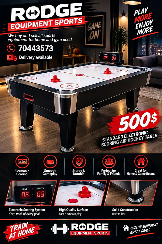 standard electronic scoring air hockey table