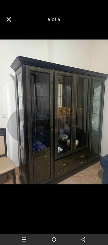 dinning table + 12 chairs + glasses closet