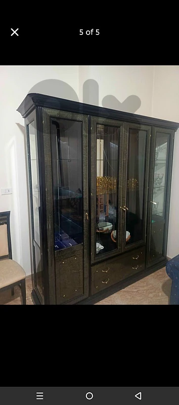 dinning table +12 chairs+ glasses closet