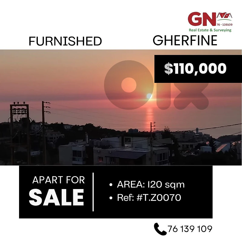 Apartmemt in Gherfine 120m² ONLY for 110K في غرفين
