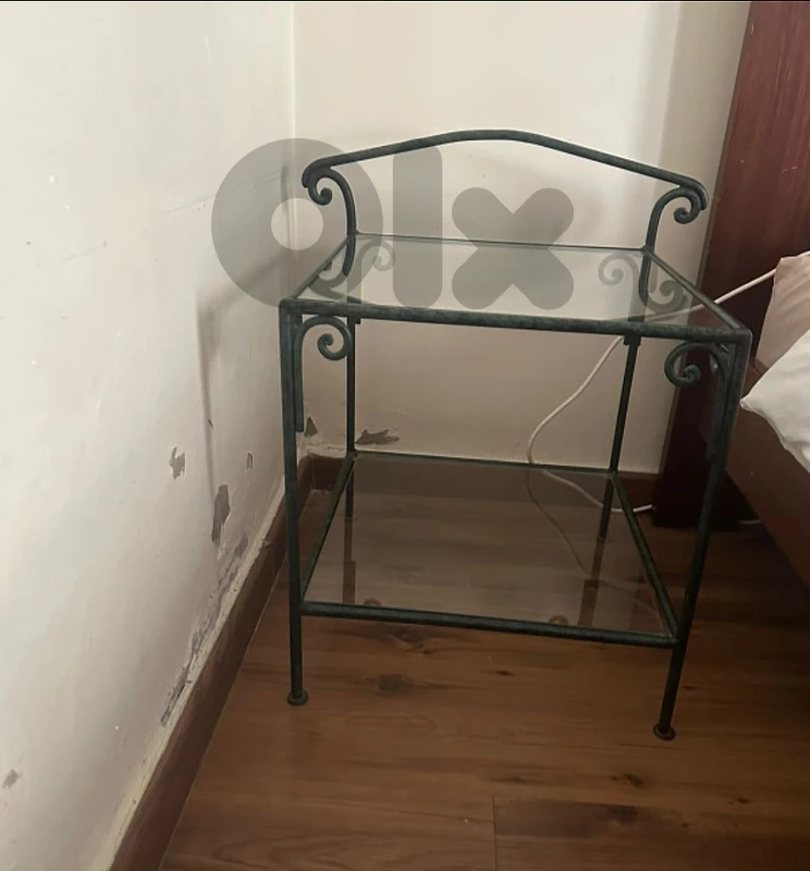 Night table from ferforger & glass