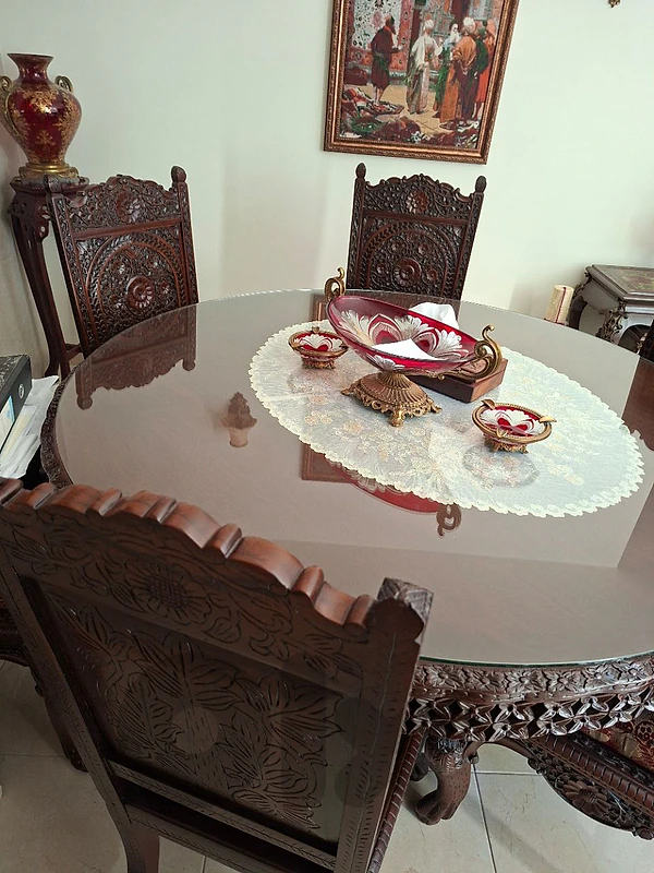 vintage table with 6 chairs