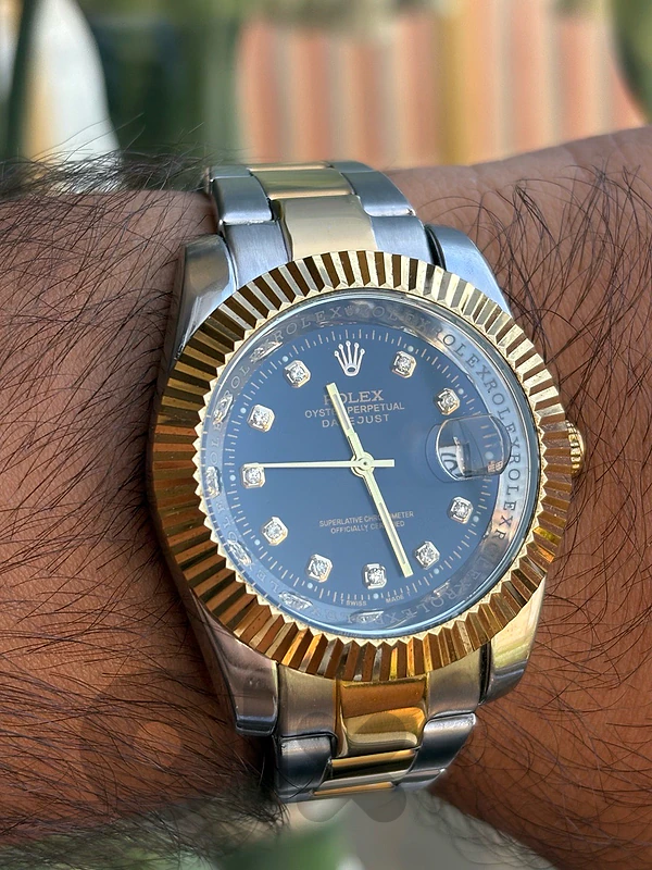 Rolex Datejust – Two-Tone Gold & Silver | Black Diamond Dial |