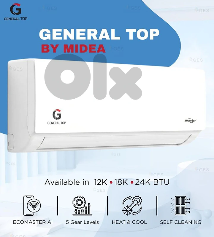 ac general top by midea ,12 ,18 btu inverter with instalation