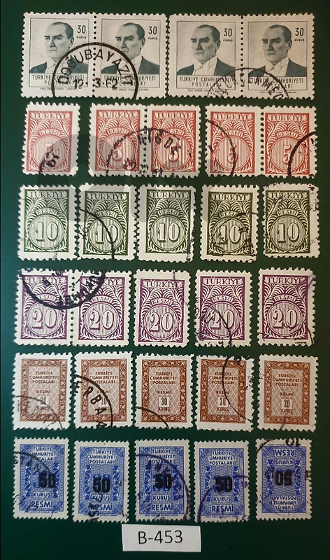 Turkey official "Resmi" 1960's 29 stamps Lot B-453