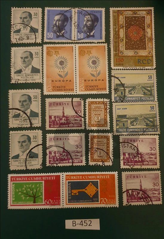 Turkey 1970's old 19 stamps Lot B-452