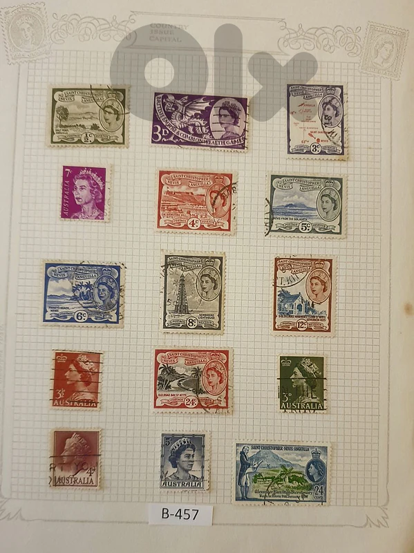 Queen Elizabeth II 1940's rare 15 stamps Lot B-457