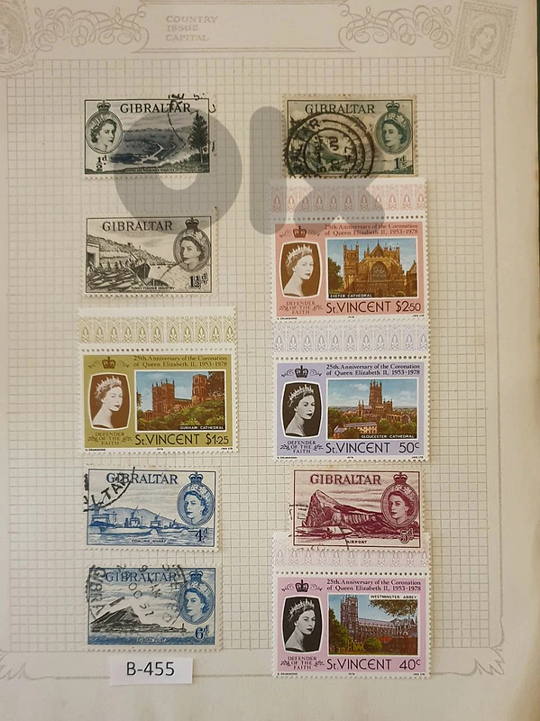 Queen Elizabeth II 1940's rare 10 stamps Lot B-455