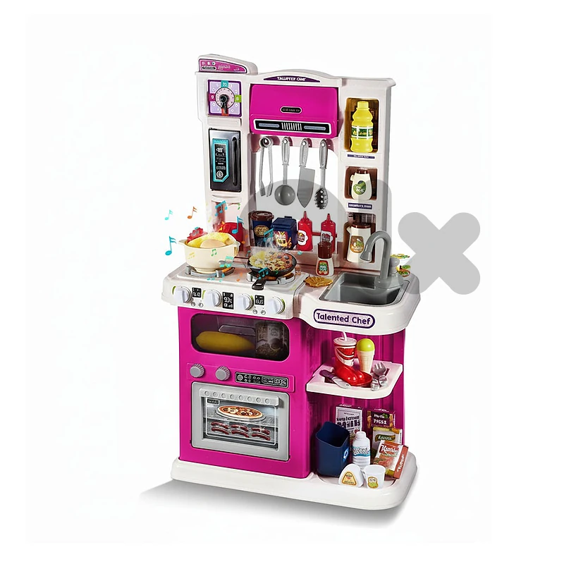 Modern Kitchen Playset with Flowing Water Tap for Kids - طقم مطبخ حديث