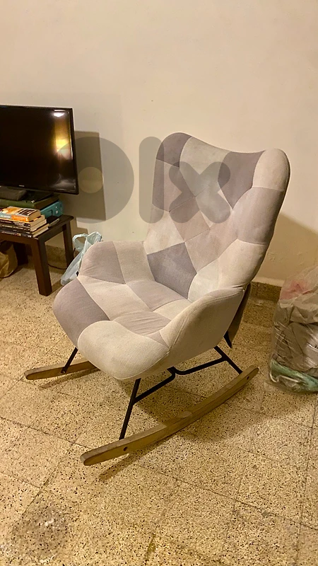 Modern Patchwork Rocking Chair - Good Condition