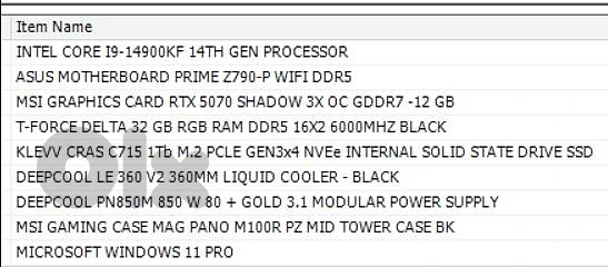 Gaming PC i9-14900KF | RTX 5070 12GB | 32GB DDR5 | High-End Build