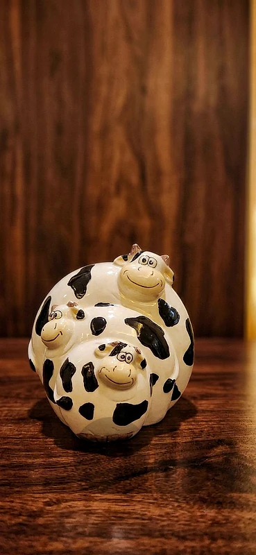 Ceramic Cow Family Piggy Bank