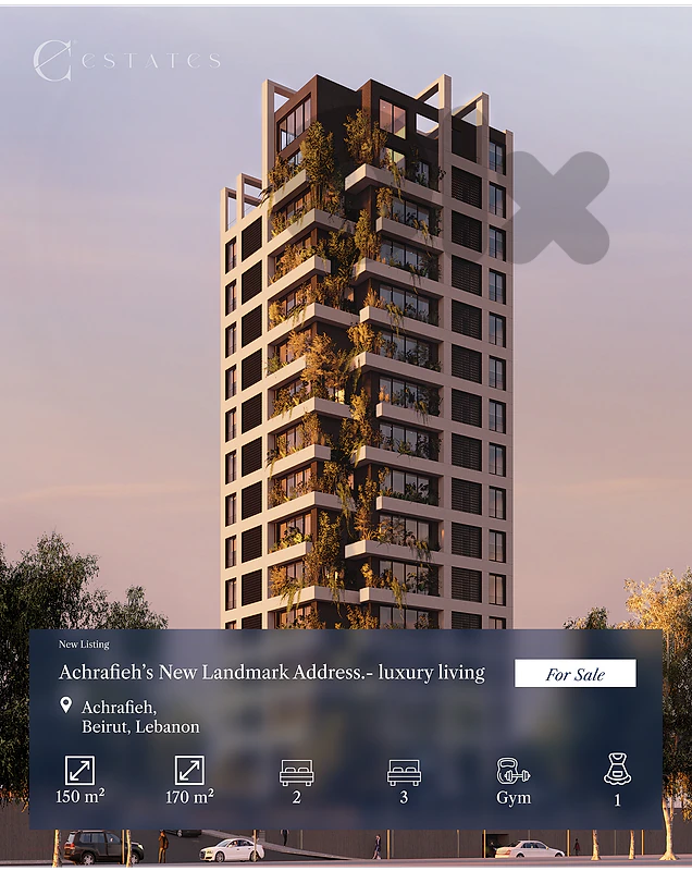 Achrafieh for sale  150 sqm - 170 sqm with installments
