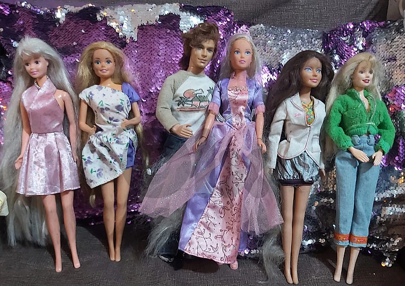 vintage Barbies and Ken