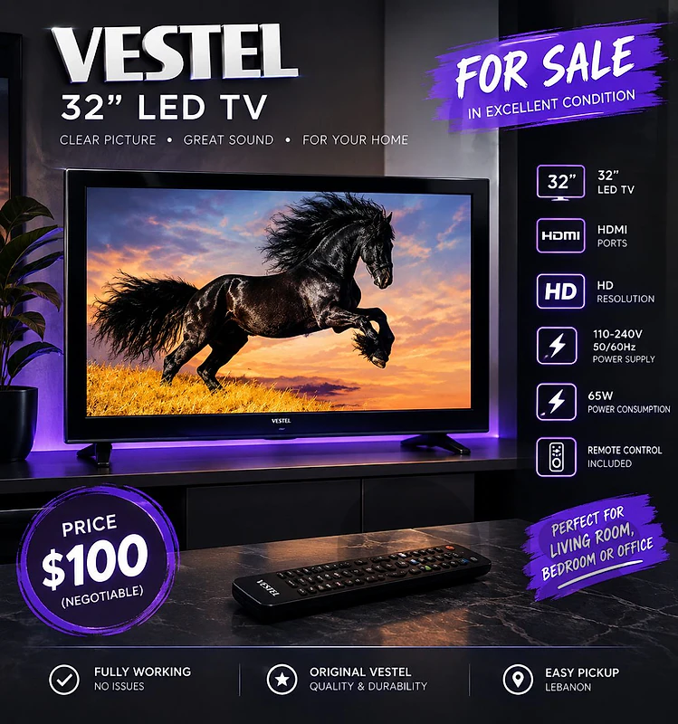 VESTEL

MODEL: 32PHT3001 32" LED TV