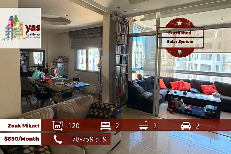 Zouk Mikael 120m2  |Furnished | Prime Location | Calm Area | RH/EH