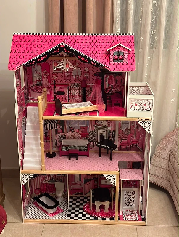 KidKraft Annabelle Wooden Dollhouse – 3 Floors with Furniture