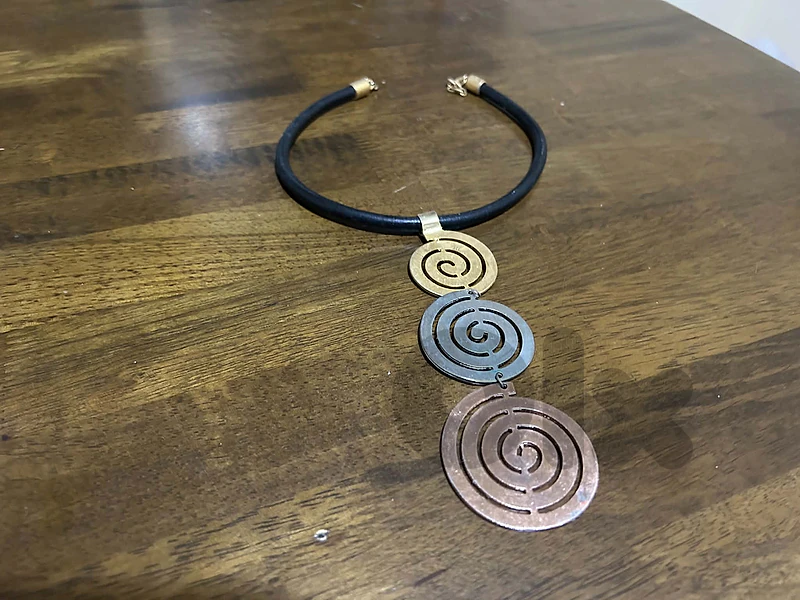 Vintage style necklace - Gold, Silver, Copper color - Adjustable