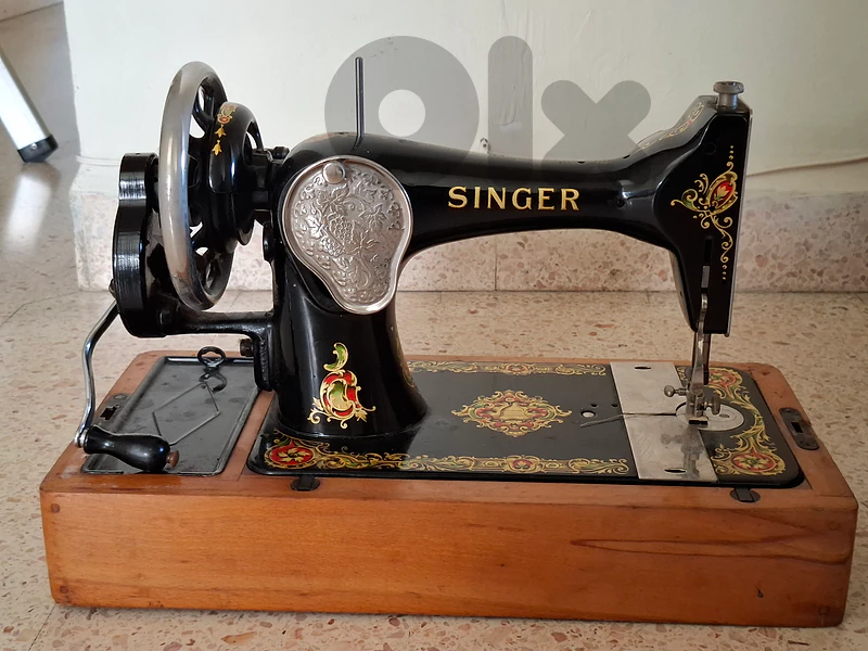 vintage Singer hand-crank sewing machine