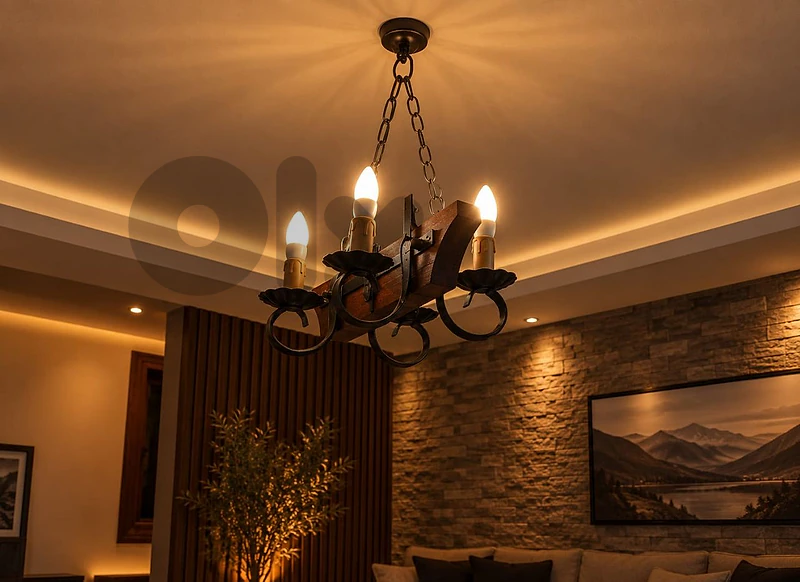 Rustic wood chandelier
