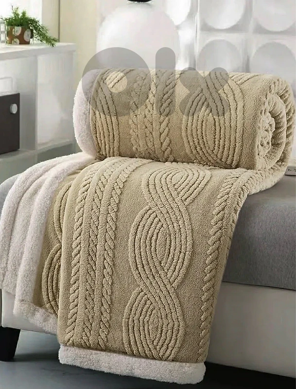 Double-Layer Plush Blanket, Soft Interior & Textured 150×200cm