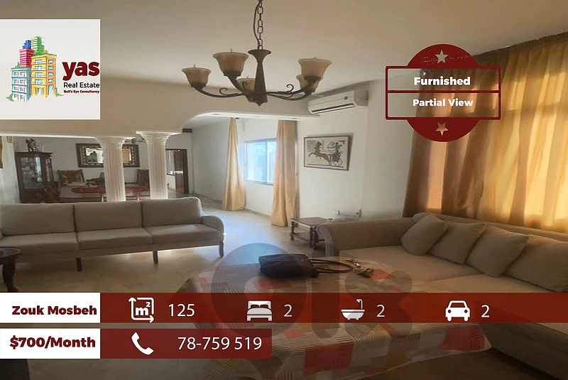 Zouk Mosbeh 125m2 | Furnished | Rent | Partial Sea View | EH/RH