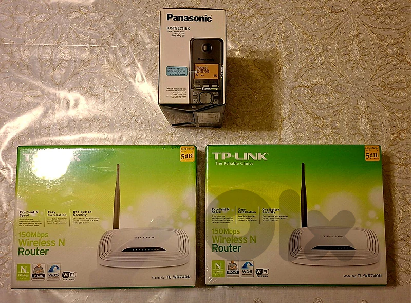 TP Link router and Panasonic telephone