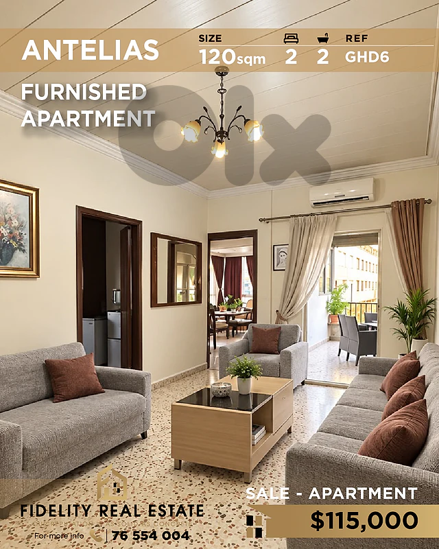 Apartment for sale in Antelias GHD6 شقة مفروشة للبيع في أنطلياس